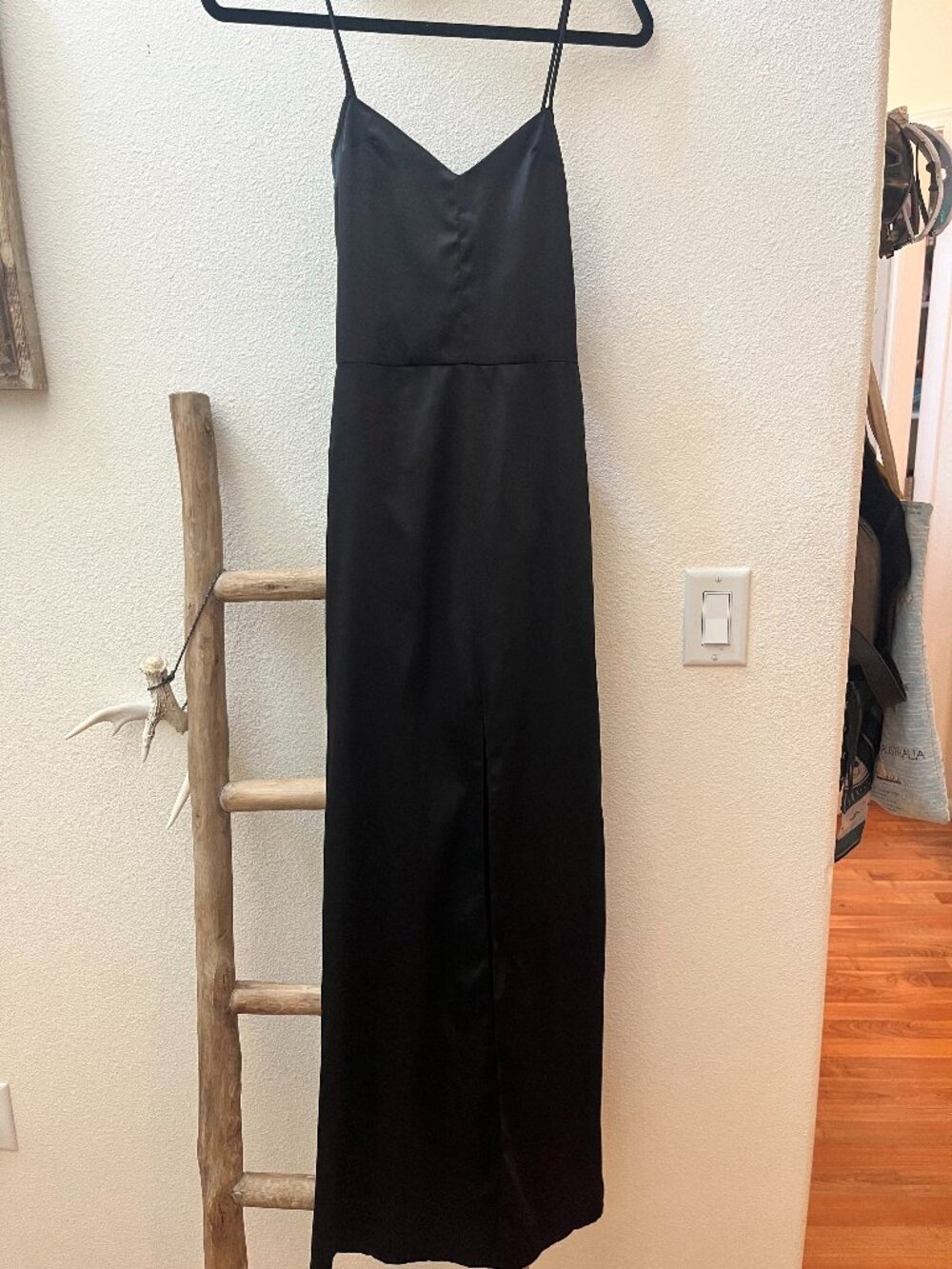 For Love & Lemons dress- backless, floor length, high-slit